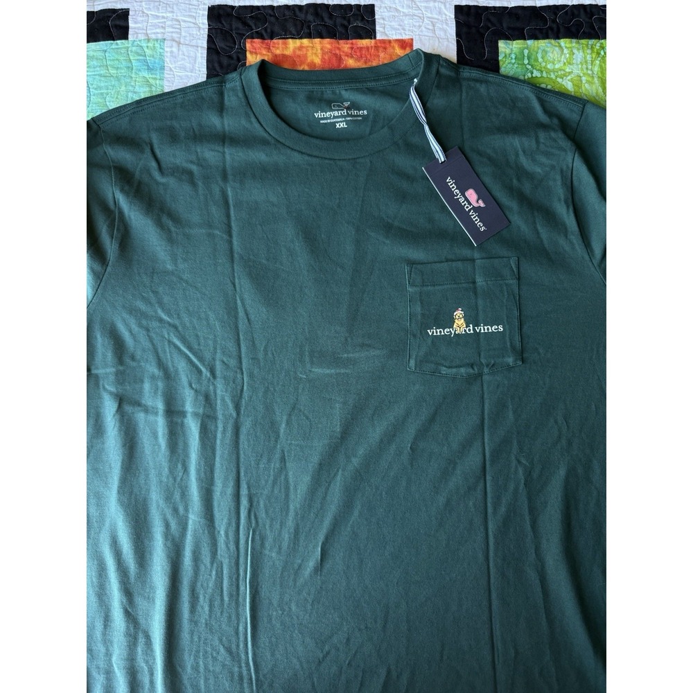 Vineyard Vines Charleston Green Men's Long Sleeve T Shirt Size XXL Christmas Dog
